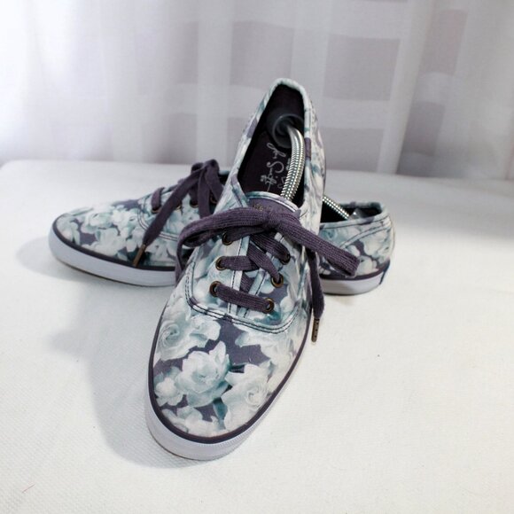 Keds X Taylor Swift Collab Sneakers, Purple / Blue Floral, 8 - Picture 1 of 9